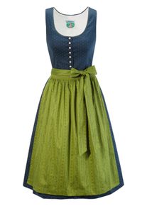 Turi Landhaus Dirndl, (2 Tlg.), Midi Mit Runder Ausschnittform bunt, Größe 38 - N-Gr, Höher geschnittenes Trachtenmieder zum Knöpfen