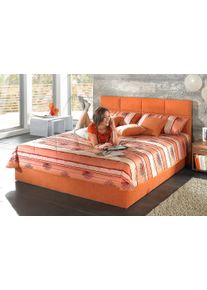 Westfalia Schlafkomfort Polsterbett mit Bettkasten in orange, Größe Liegefläche B/L/H: 180 cm x 200 cm x 55,00