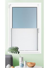 Kutti Plissee »Brisa« Lichtschutz ohne Bohren verspannt Klemmfix, Sichtschutz, blickdicht, einfarbig, Klemmträger in weiß