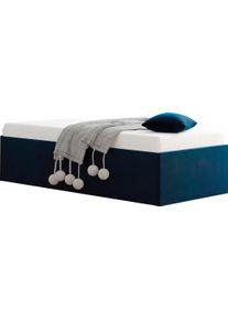Westfalia Schlafkomfort Polsterbett »Amrum« in Samtvelours ohne Kopfteil in blau, Größe Liegefläche B/L: 160 cm x 200 cm