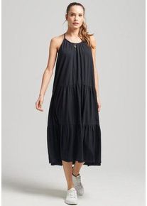 Superdry Sommerkleid, Jersey-Midikleid Im Vintage-Look schwarz, Größe M - N-Gr, Midikleid von Superdry