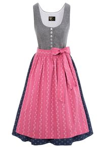 Turi Landhaus Dirndl, (2 Tlg.) Midi, Traditionelles Hallstätter Dirndl grau, Größe 38 - N-Gr, Traditionelles "Hallstätter" Dirndl