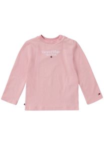 Tommy Hilfiger Langarmbody »Baby Tommy Graphic Tee L/S«, Mit Print &Markenlabel pink, Größe 80 - N-Gr, Langarmshirt von Tommy Hilfiger für Babys