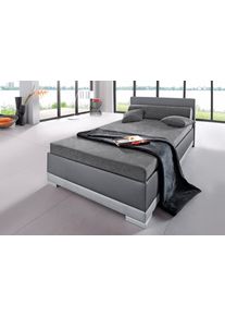 Maintal Polsterbett Kunstleder in grau, Größe B/L/H: 147 cm x 211 cm x 27 cm