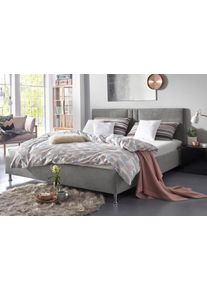 Westfalia Schlafkomfort Polsterbett »Elba« wahlweise mit LED-Beleuchtung in grau, Größe Liegefläche B/L: 140 cm x 200 cm