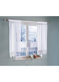 Hossner - Art Of Home Deco Scheibengardine »Attersee«, (1 St.) weiß, Größe 75 cm baumwolle, Halbtransparenter Stoff