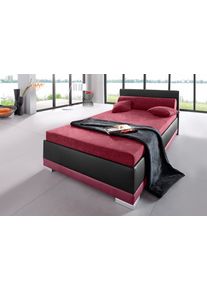 Maintal Polsterbett Kunstleder in rot, Größe B/L/H: 127 cm x 211 cm x 27 cm