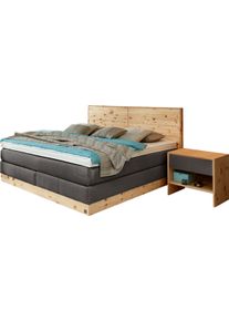 ADA Premium Boxspringbett »Chalet«, Tf 170 Sl Pm, Zirbenholz Natur Geölt grau, Größe Liegefläche B/L: 200 cm x 200 cm Flachgewebe TID , Inklusive...