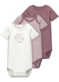 name it Kurzarmbody »Nbnbody 3p Ss Y/D Core«, (Packung, 3 Tlg.) rosa, Größe 92 - N-Gr, 3er Pack Bodys von name it für Mädchen