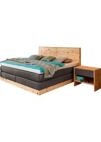 ADA Premium Boxspringbett »Chalet«, Tf 170 Sl Pm, Zirbenholz Natur Geölt grau, Größe Liegefläche B/L: 160 cm x 200 cm Flachgewebe TID , Inklusive...
