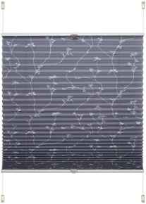 Liedeco Plissee »Klemmfix-Plissee Ranke grau« Lichtschutz ohne Bohren verspannt Klemmfix-Plisse mit floralem Druck in grau