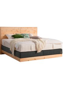 ADA Premium Boxspringbett »Chalet«, Grand Comfort Tf 1000 Pm, Zirbenholz Natur Geölt grau, Größe Liegefläche B/L: 160 cm x 200 cm Flachgewebe TID ,...