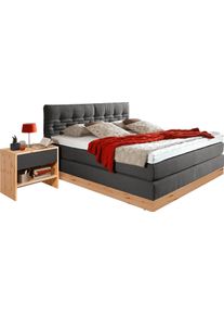 ADA Premium Boxspringbett »Chalet«, Tf 170 Sl Pm, Zirbenholz Natur Geölt grau, Größe Liegefläche B/L: 200 cm x 200 cm Flachgewebe TID , Inklusive...