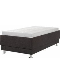 Breckle Northeim Polsterbett, Ohne Kopfteil grau, Größe Liegefläche B/L: 100 cm x 200 cm Betthöhe: 46 cm Struktur (100% Polyester) Bettgestell ,...