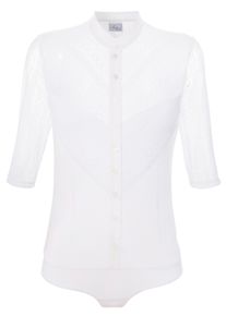 Turi Landhaus Shirtbody Mit Blickdichtem Vorder- Und Rückenteil weiß, Größe 34 - N-Gr, Body aus weicher, elastischer Spitze