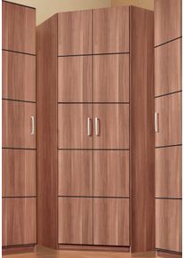 Priess Eckkleiderschrank »Bilbao« braun, Größe H/T: 193 cm x 36 cm H/T: 193 cm x 36 cm , Eckschrank mit viel Stauraum