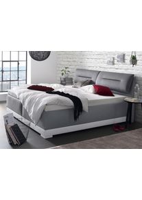 Maintal Polsterbett mit verstellbaren Kopfteil-Elementen in grau, Größe Liegefläche B/L: 100 cm x 200 cm