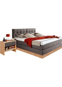 ADA Premium Boxspringbett »Chalet«, Tf 170 Sl Pm, Zirbenholz Natur Geölt grau, Größe Liegefläche B/L: 180 cm x 200 cm Flachgewebe TID , Inklusive...