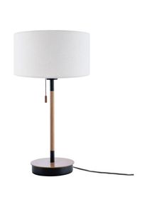 Paco Home - Lampe De Bureau Lampe De Chevet Hauteur 49 cm Design Scandinave Blanc (Ø28 cm), Lampe de bureau noir/bois