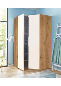 fresh to go Eckkleiderschrank »Level« weiß, Größe H: 216 cm H: 216 cm , Moderner Eckschrank