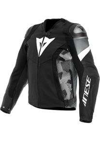Dainese Avro 5, leather jacket , color: Black/White/Dark Grey , size: 54