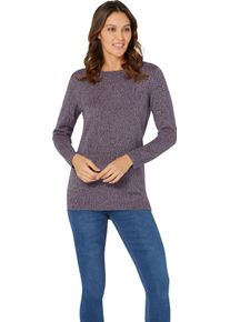 Damska Dlhý pulóver z melanžovej priadze baklažánová melírovaná veľkosť 56