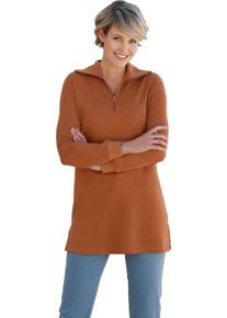 Damska Dlhá mikina s ležatým golierom koňaková veľkosť 56