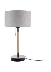 Paco Home - Lampe De Bureau Lampe De Chevet Hauteur 49 cm Design Scandinave Gris (Ø28 cm), Lampe de bureau noir/bois