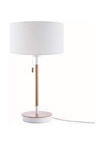 Lampe De Bureau Lampe De Chevet Hauteur 49 cm Design Scandinave Blanc (Ø28 cm), Lampe de bureau blanc/bois - Paco Home