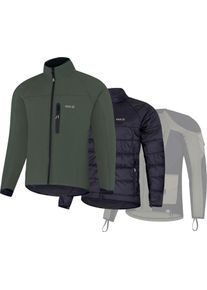 Knox Dual Pro 3in1, stoffen jas , kleur: donkergroen , maat: XXL