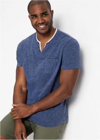 T-shirt 2 en 1 chiné - bleu - taille 48/50 (M) avec coton - bonprix
