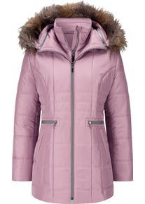 Dames Gewatteerde jas met afneembare capuchon mauve Maat 48
