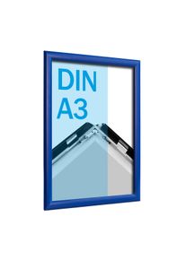 Cadre clic-clac, aluminium, A3 bleu | 25 mm | En onglet