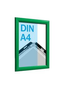 Cadre clic-clac rabattable, aluminium, A4 vert | 25 mm | En onglet