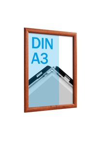 Cadre clic-clac A3 standard aspect bois | 25 mm | En onglet, aluminium