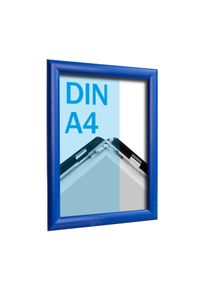 Cadre clic-clac rabattable, aluminium, A4 bleu | 25 mm | En onglet