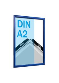 Cadre clic-clac rabattable, aluminium, A2 bleu | 25 mm | En onglet