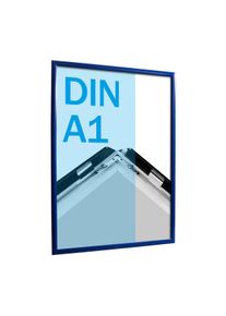Cadre clic-clac rabattable, aluminium, A1 bleu | 25 mm | En onglet