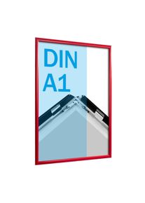 Cadre clic-clac rabattable, aluminium, A1 rouge | 25 mm | En onglet
