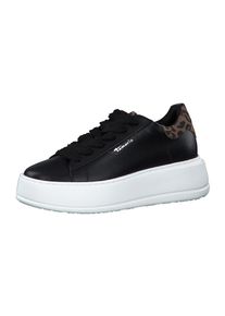 Tamaris Dames Sneakers laag donkerbruin / zwart / wit 36