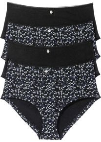 Maxi hipster (set van 4) - zwart - maat 52/54 (XXL) - met katoen - bonprix
