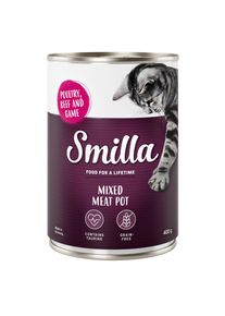 Voordeelpakket Smilla Multivleespotje Kattenvoer 24 x 400 g.- Gevogelte, Rund en Wild