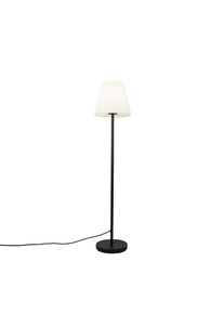 Qazqa Buiten vloerlamp zwart met witte kap 35 cm IP65 - Virginia