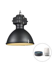 Qazqa Smart industriële hanglamp zwart 53 cm incl. A60 Wifi - Sicko