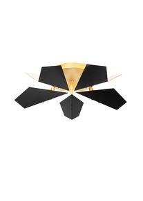 Qazqa Design plafondlamp zwart met goud 5-lichts - Sinem