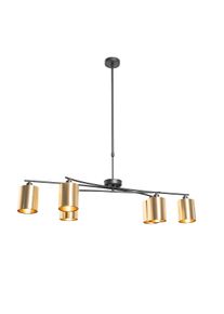 Qazqa Moderne hanglamp zwart met goud verstelbaar 6-lichts - Lofty