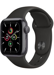 Apple Watch SE Aluminium 40 mm (2020) | WiFi + Cellular | spacegrau | Sportarmband schwarz M/L