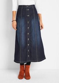 bonprix Női Komfort sztreccs farmerszoknya midi hosszban, kék, 42