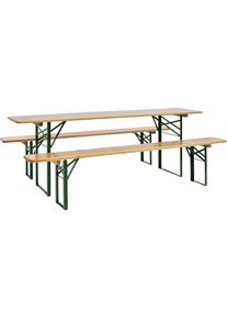Bierbankset, 1 tafel, 2 banken, grenenhout