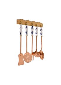 ich-zapfe Ustensiles de cuisine, Set de cuisine - Flor, Avec support en bois